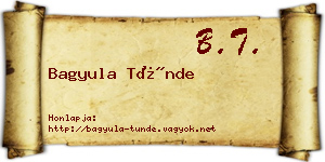 Bagyula Tünde névjegykártya